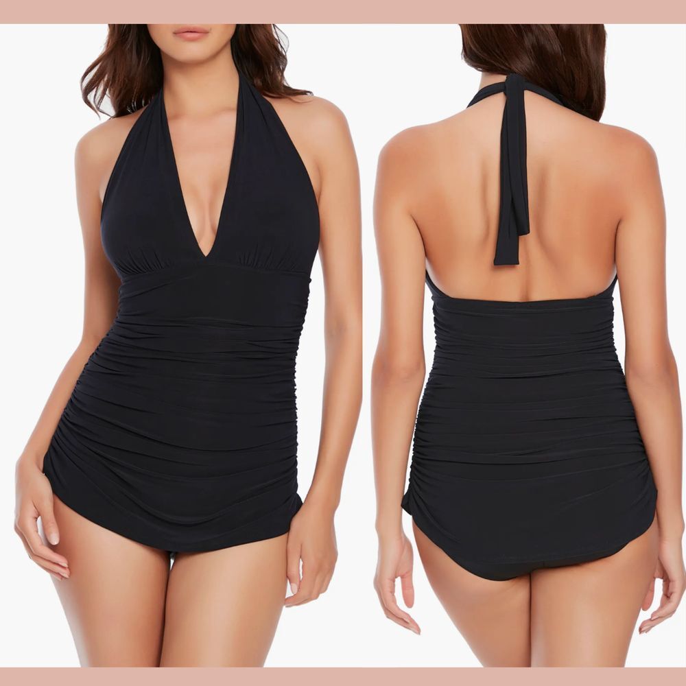 NEW $184 Magicsuit [ 10‎ US ] Yvonne Halter One-Piece Swimsuit Black #6343